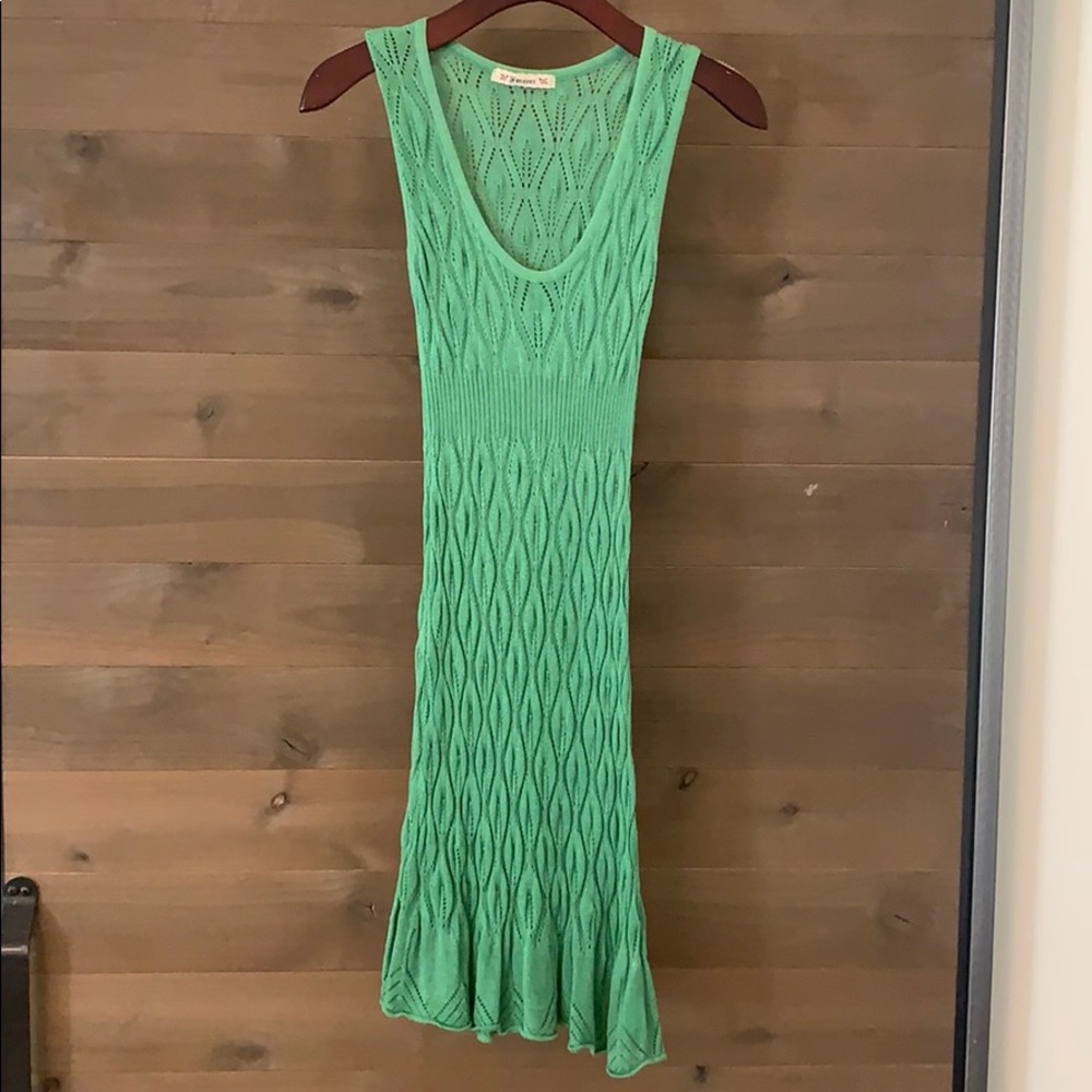 Forever 21 Open Knit Crochet Overlay Dress
